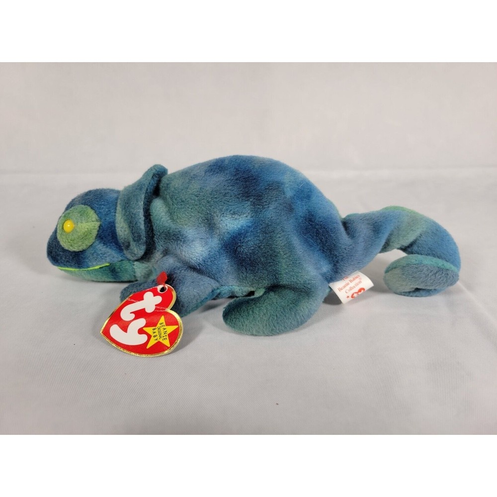 TY Beanie Babies‎ Rainbow The Chameleon Plush Stuffed Animal 1997 Retired Baby